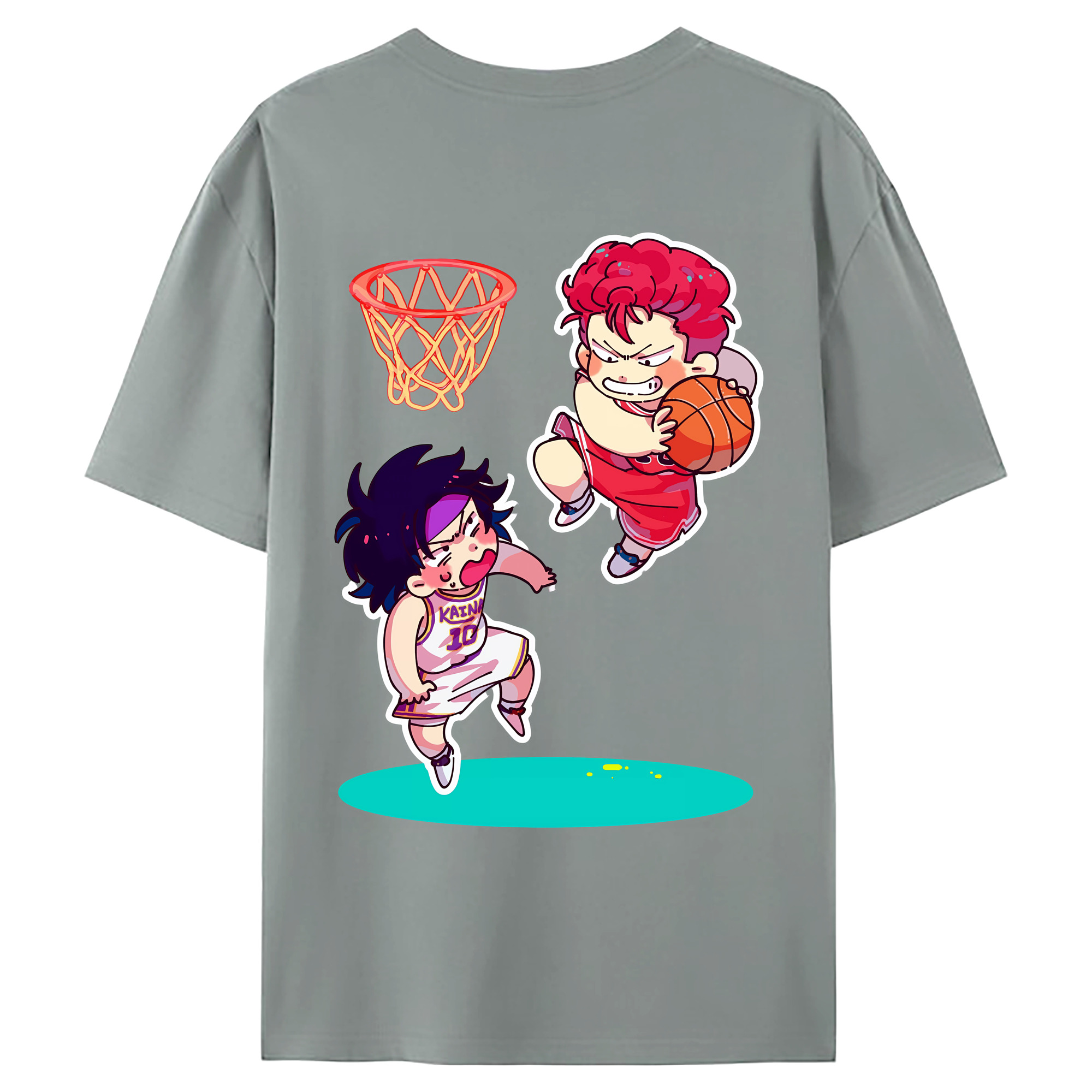 （画像用） SLAM DUNK／スラムダンク 綿100％ メンズ半袖Tシャツ（バックプリント） 通気性